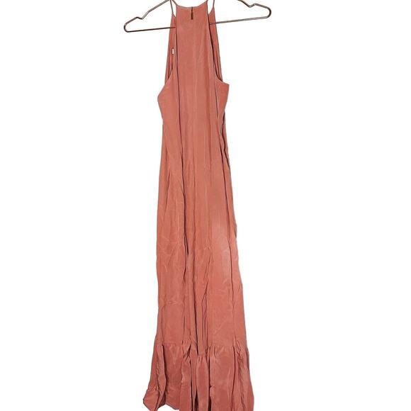 TIBI Women's Light Pink 100% Silk Ruffle Sleeveless Wide Leg Jumpsuit Size 0 - Picture 10 of 13